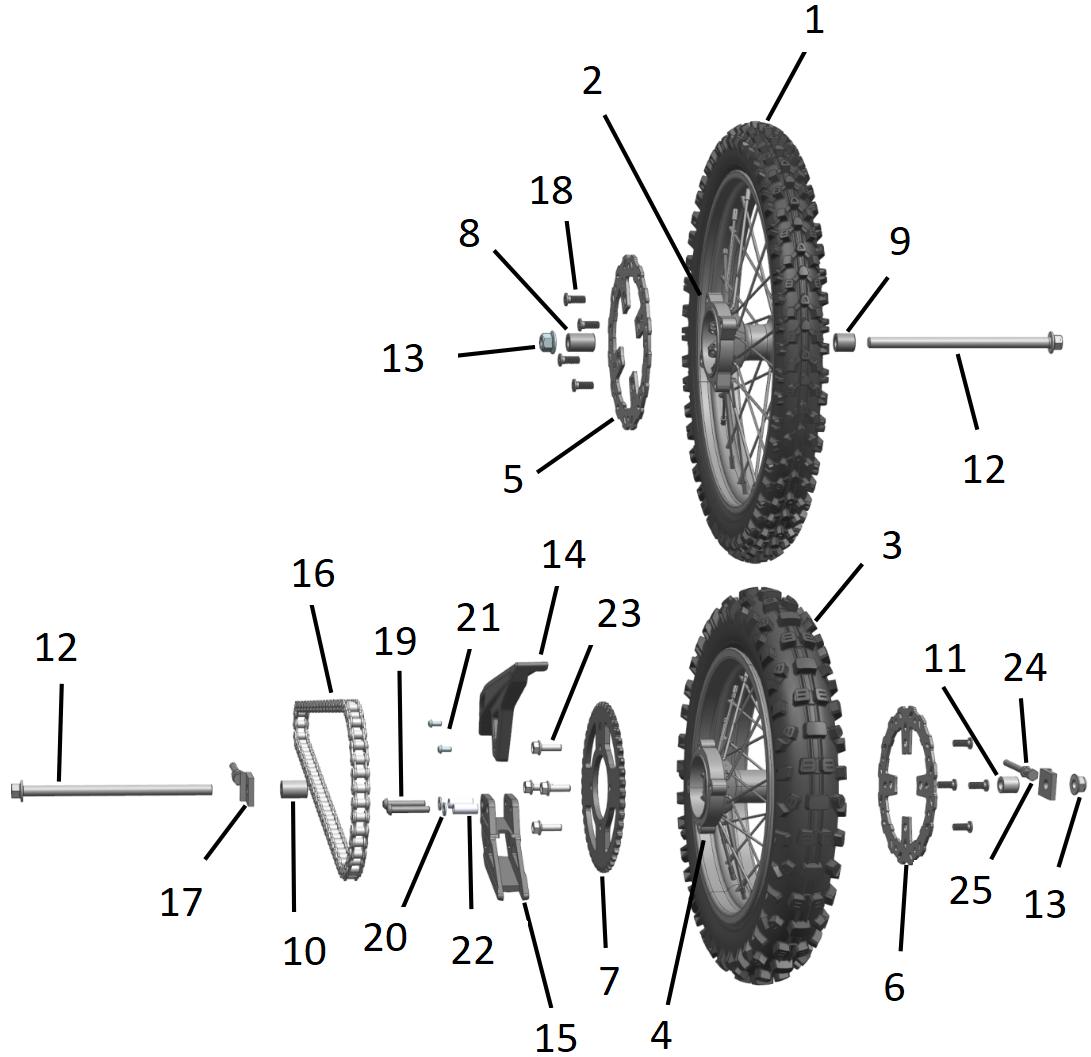 Wheels & brakes parts diagram